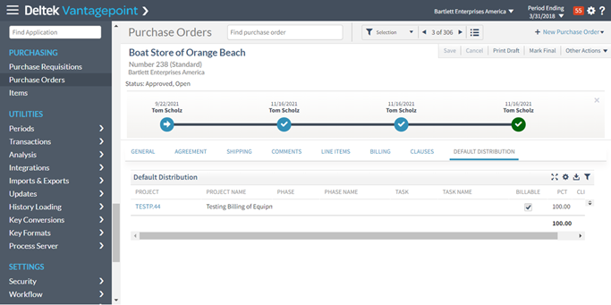 Vantagepoint Purchase Order Form
